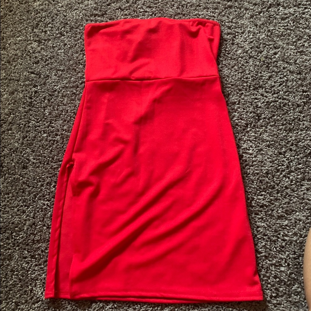 tube dress with very high split